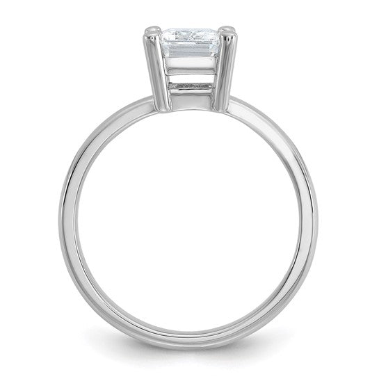 Sterling Silver 8x6 mm Emerald Cut CZ Ring- Sparkle & Jade-SparkleAndJade.com 