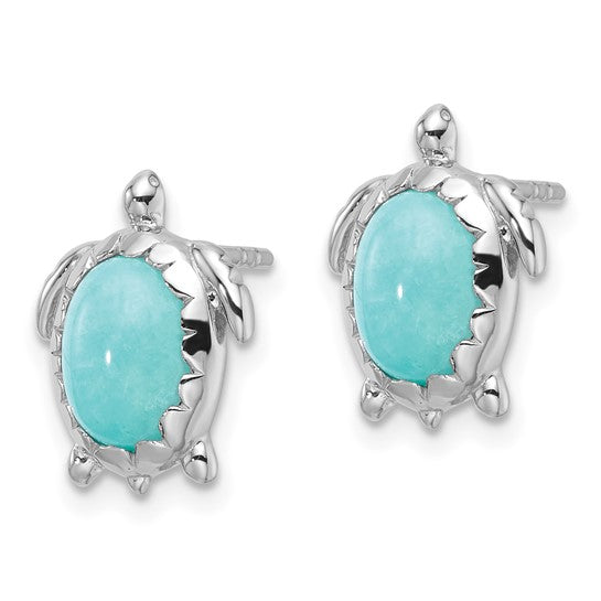 Sterling Silver Amazonite Earrings- Sparkle & Jade-SparkleAndJade.com QE16739