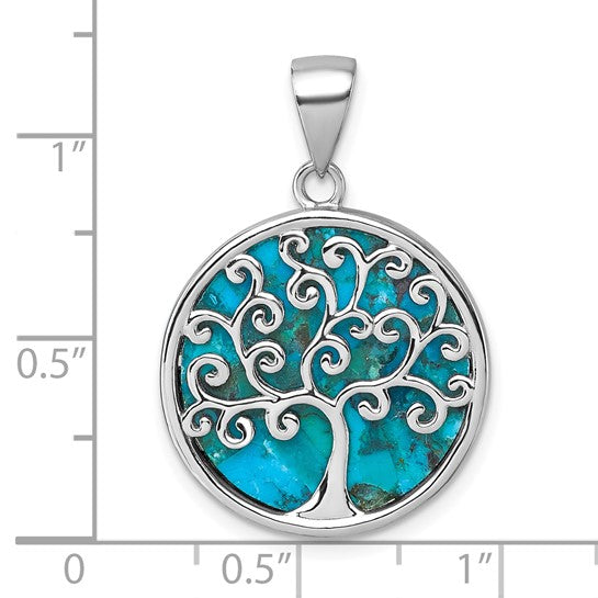 Sterling Silver Turquoise Tree Of Life Pendant- Sparkle & Jade-SparkleAndJade.com QG7220P