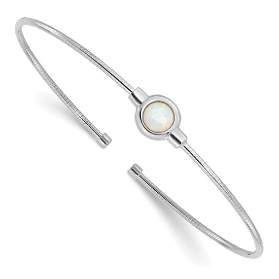 Leslie's Sterling Silver Opal Cuff Bracelet- Sparkle & Jade-SparkleAndJade.com 
