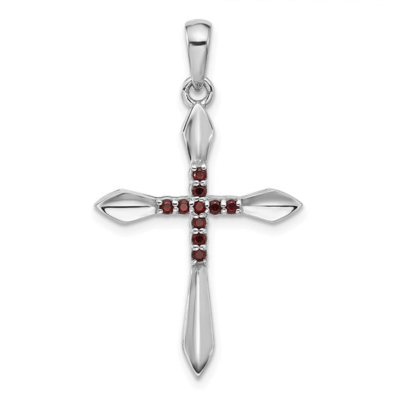Sterling Silver Gemstone Cross Pendants- Sparkle & Jade-SparkleAndJade.com QP5878GA