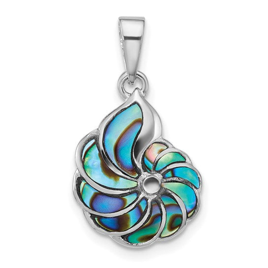 Sterling Silver Abalone Swirl Pendant- Sparkle & Jade-SparkleAndJade.com QP5913