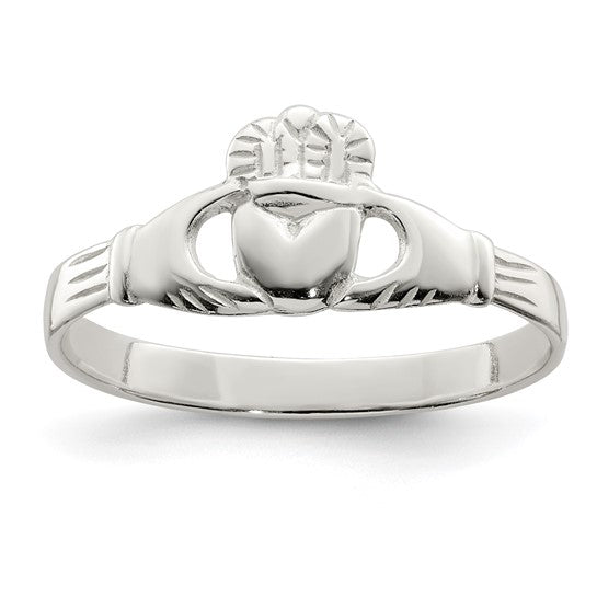 Small Sterling Silver Claddagh Ring- Sparkle & Jade-SparkleAndJade.com 