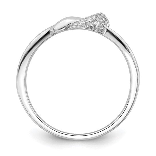 Sterling Silver CZ Knot Ring- Sparkle & Jade-SparkleAndJade.com 