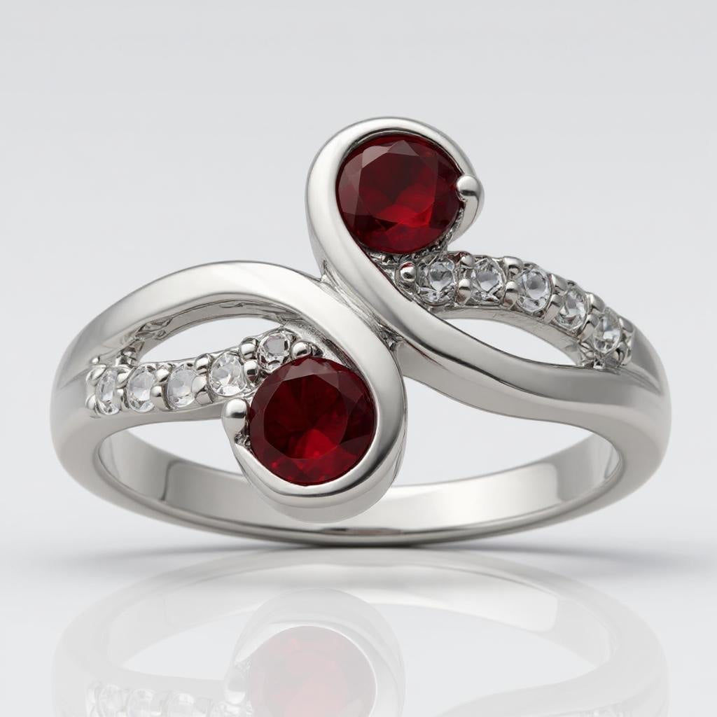 Sterling Silver Gemstone and White Topaz Swirl Rings- Sparkle & Jade-SparkleAndJade.com 