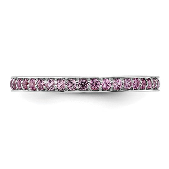 Sterling Silver Stackable Expressions Created Pink Sapphire Ring- Sparkle & Jade-SparkleAndJade.com 