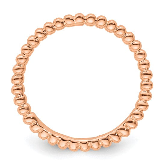 Rose Gold Sterling Silver Stackable Expressions Beaded Ring- Sparkle & Jade-SparkleAndJade.com 