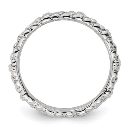 Sterling Silver Stackable Expressions Cable Pattern Ring- Sparkle & Jade-SparkleAndJade.com 