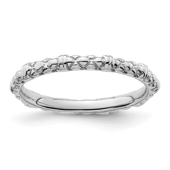 Sterling Silver Stackable Expressions Cable Pattern Ring- Sparkle & Jade-SparkleAndJade.com 