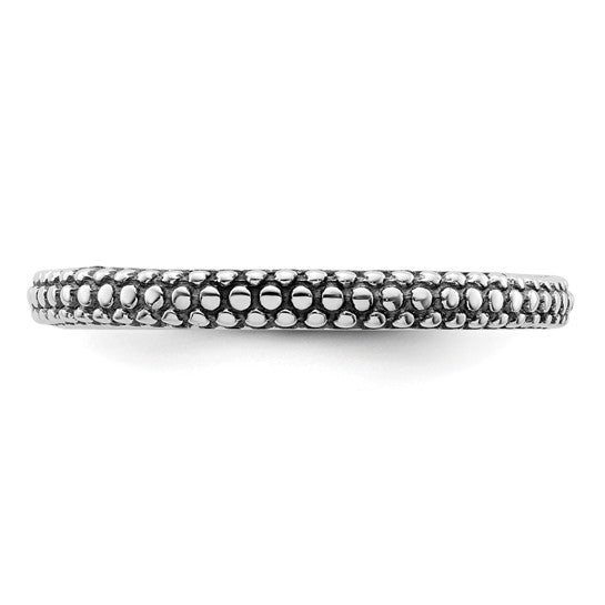 Sterling Silver Stackable Expressions Antiqued Ring- Sparkle & Jade-SparkleAndJade.com 