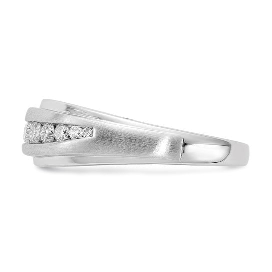 10K White Gold Natural 0.50 CTW Diamond, SI1/SI2, G H I, Men's Ring- Sparkle & Jade-SparkleAndJade.com 