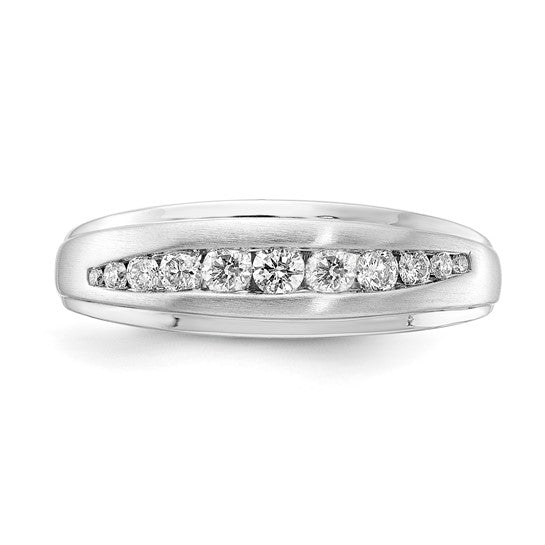 10K White Gold Natural 0.50 CTW Diamond, SI1/SI2, G H I, Men's Ring- Sparkle & Jade-SparkleAndJade.com 