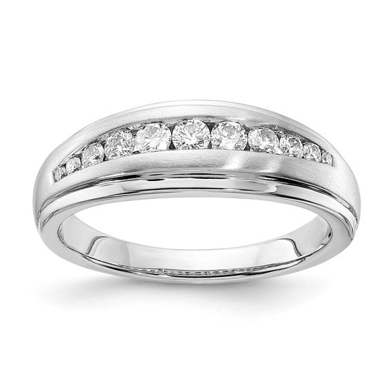 10K White Gold Natural 0.50 CTW Diamond, SI1/SI2, G H I, Men's Ring- Sparkle & Jade-SparkleAndJade.com 