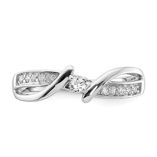 Sterling Silver Fancy Criss Cross Diamond Ring- Sparkle & Jade-SparkleAndJade.com RLD3445-SSAB-7