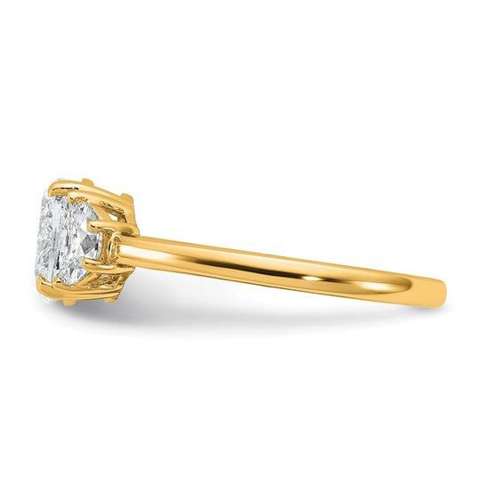 14k Yellow Gold Lab Grown VS DEF Diamond Engagement Ring with Oval Center and Half Moon Side Accents (Copy)- Sparkle & Jade-SparkleAndJade.com RM10544-100-CLD