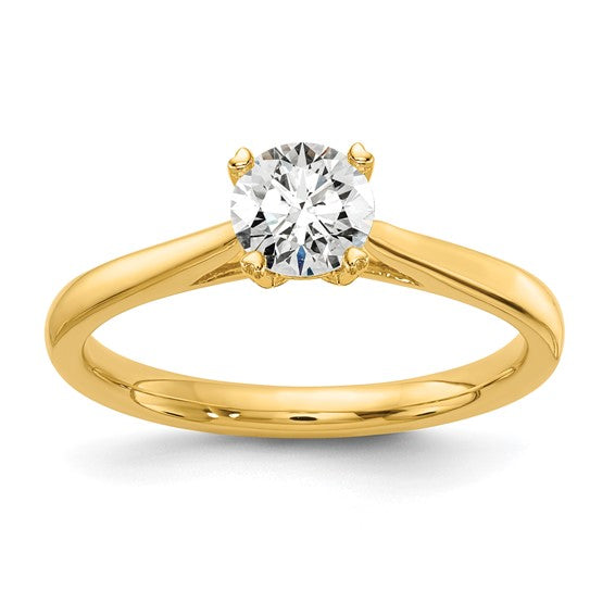 True Origin 1/2 Carat Lab Grown Diamond Halo Solitaire Engagement Ring- Sparkle & Jade-SparkleAndJade.com RM1930E-025-YLD