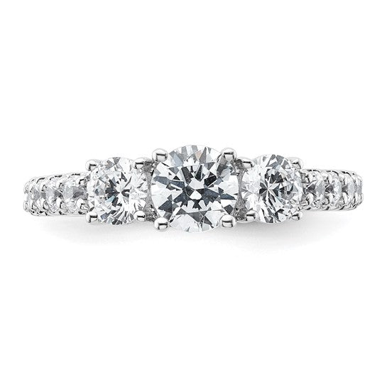 14k White Gold Lab Grown Diamond VS DEF 1 1/2 CTW 3-Stone Engagement Ring- Sparkle & Jade-SparkleAndJade.com RM4228-150-WLD-1