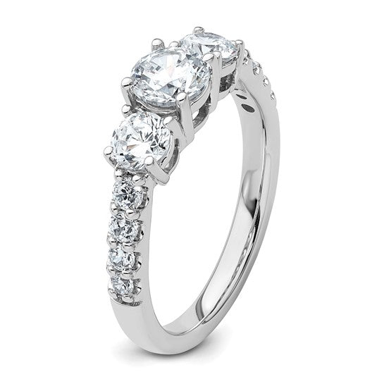 14k White Gold Lab Grown Diamond VS DEF 1 1/2 CTW 3-Stone Engagement Ring- Sparkle & Jade-SparkleAndJade.com RM4228-150-WLD-1