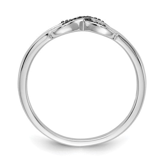 14k White Gold Black And White Diamond Infinity X Ring- Sparkle & Jade-SparkleAndJade.com RM5686-BK-007-WA