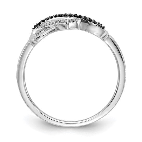 10K White Gold Black and White Diamond Infinity and Heart Ring- Sparkle & Jade-SparkleAndJade.com RM5726-BK-010-1WA