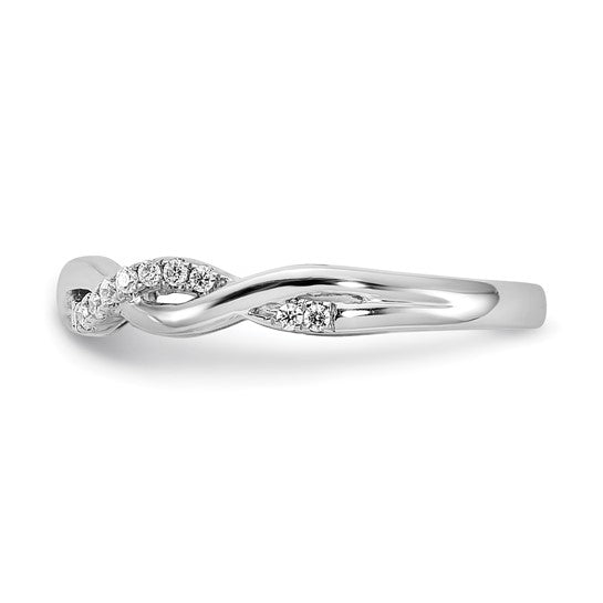 10K White Gold Lab Grown Diamond VS/SI FGH Twist Design Wedding Band- Sparkle & Jade-SparkleAndJade.com RM5911B-012-0WLG