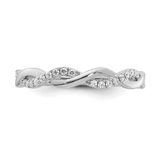 10K White Gold Lab Grown Diamond VS/SI FGH Twist Design Wedding Band- Sparkle & Jade-SparkleAndJade.com RM5911B-012-0WLG