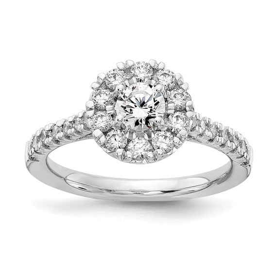 True Origin 1 carat Lab Grown Diamond Halo Engagement Ring- Sparkle & Jade-SparkleAndJade.com RM5966E-100-WLD