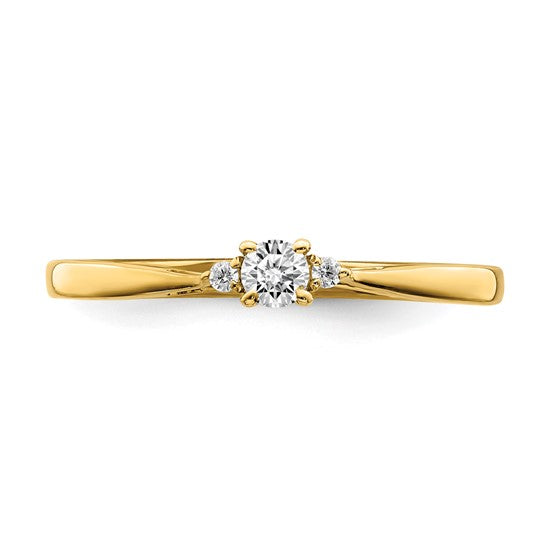 14k Yellow Gold First Promise Lab Grown Diamond VS/SI FGH Petite Engagement Ring- Sparkle & Jade-SparkleAndJade.com RM6623E-012-YLG