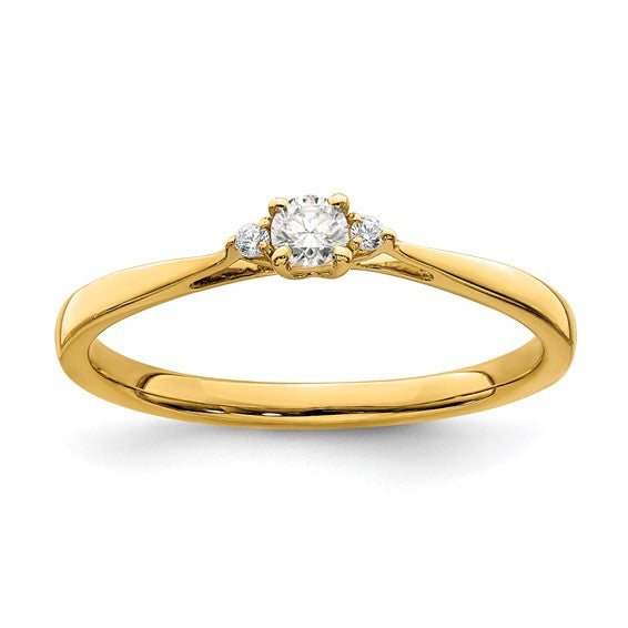 14k Yellow Gold First Promise Lab Grown Diamond VS/SI FGH Petite Engagement Ring- Sparkle & Jade-SparkleAndJade.com RM6623E-012-YLG