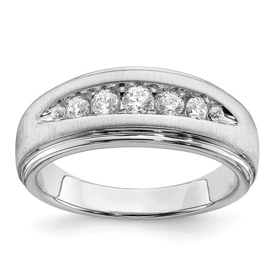 10K White Gold Lab Grown Diamond, SI1/SI2, G H I, Men's Ring- Sparkle & Jade-SparkleAndJade.com 