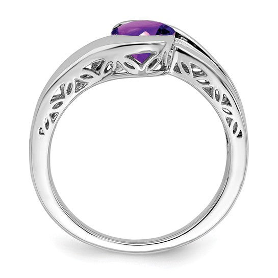 10k or 14k White Gold Round Gemstone Filigree Detailed Ring- Sparkle & Jade-SparkleAndJade.com 