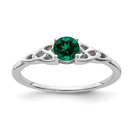 10k or 14k Gold 4.5mm Round Gemstone Celtic Knot Side Rings- Sparkle & Jade-SparkleAndJade.com RM7396-EM-W