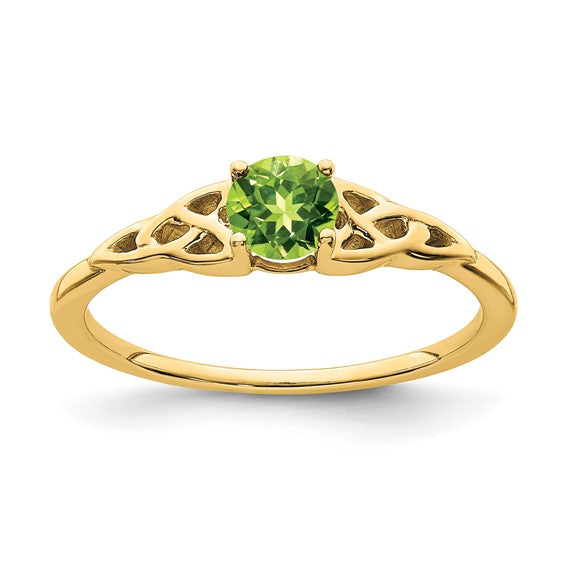 10k or 14k Gold 4.5mm Round Gemstone Celtic Knot Side Rings- Sparkle & Jade-SparkleAndJade.com RM7396-PE-1Y