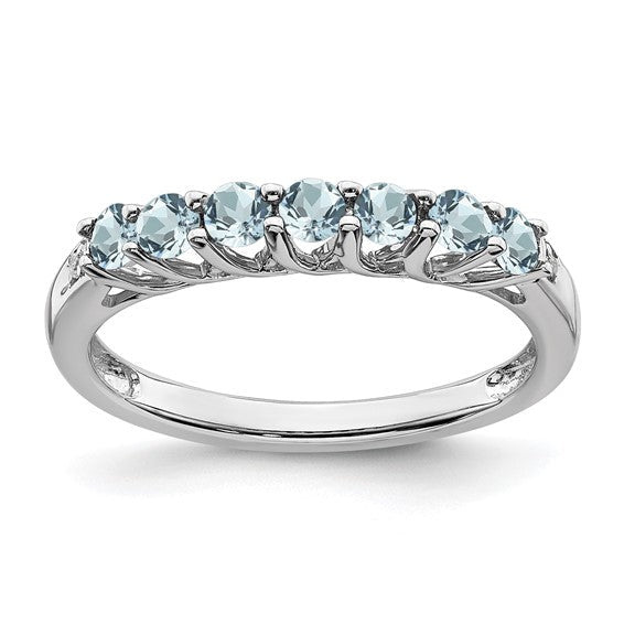 polygon ring | gokstone Images High Quality Grahic 10k Gold Gemstone and Diamond 7-stone Ring