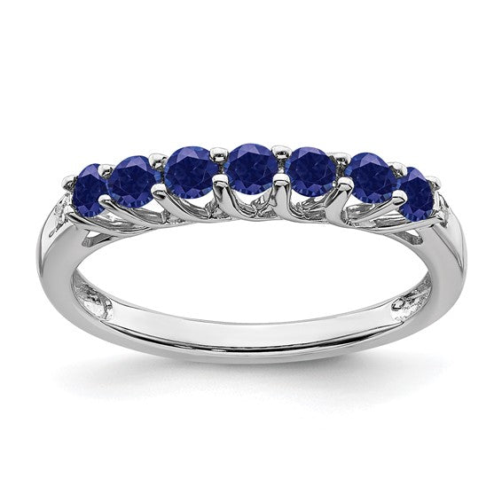14k Gold Gemstone and Diamond 7-stone Ring- Sparkle & Jade-SparkleAndJade.com RM7411-CSA-001-WA