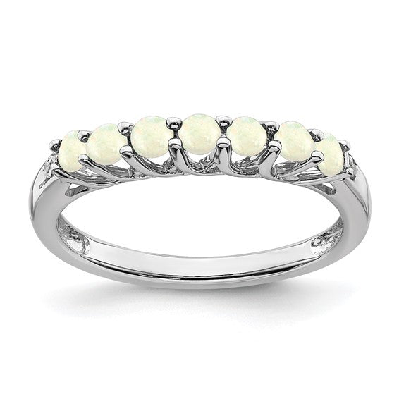 14k Gold Gemstone and Diamond 7-stone Ring- Sparkle & Jade-SparkleAndJade.com RM7411-OI-001-WA