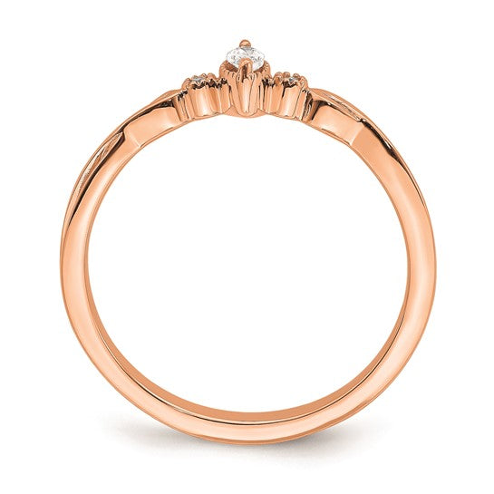 14k Rose Gold Petite Marquise Diamond Promise / Engagement Ring- Sparkle & Jade-SparkleAndJade.com RM7785E-011-RAA