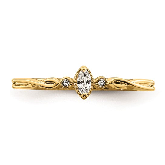 14k Yellow Gold Petite Marquise Diamond Promise / Engagement Ring- Sparkle & Jade-SparkleAndJade.com RM7785E-011-YAA