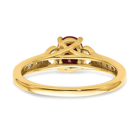 14k Gold Side Hearts Ruby and Diamond Ring- Sparkle & Jade-SparkleAndJade.com RM8432-RU-100-YA