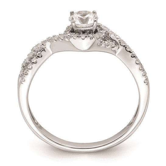 14k White Gold Criss-Cross 1/2 CTW Diamond Complete Engagement Ring- Sparkle & Jade-SparkleAndJade.com RM8867E-033-CWAA