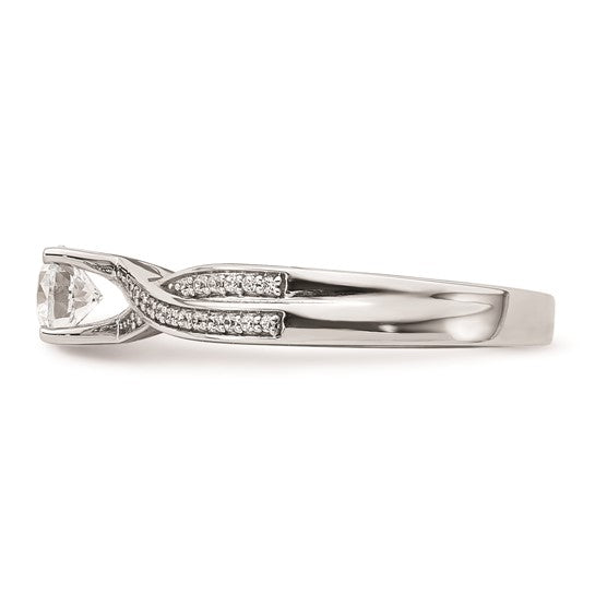 14k White Gold Criss-Cross 1/2 CTW Diamond Complete Engagement Ring- Sparkle & Jade-SparkleAndJade.com RM8875E-040-CWAA