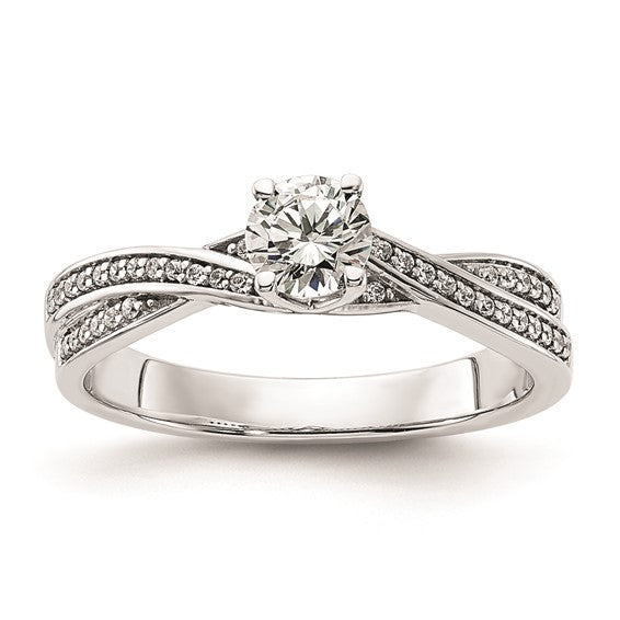 14k White Gold Criss-Cross 1/2 CTW Diamond Complete Engagement Ring- Sparkle & Jade-SparkleAndJade.com RM8875E-040-CWAA