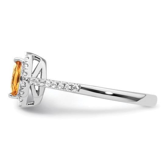 14K White Gold Lab Grown Diamond and Marquise Gemstone Rings- Sparkle & Jade-SparkleAndJade.com 