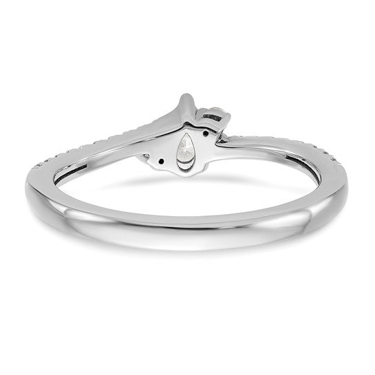14k White Gold Pear Center Diamond Complete Promise Engagement Ring- Sparkle & Jade-SparkleAndJade.com RM9580E-036-CWAA