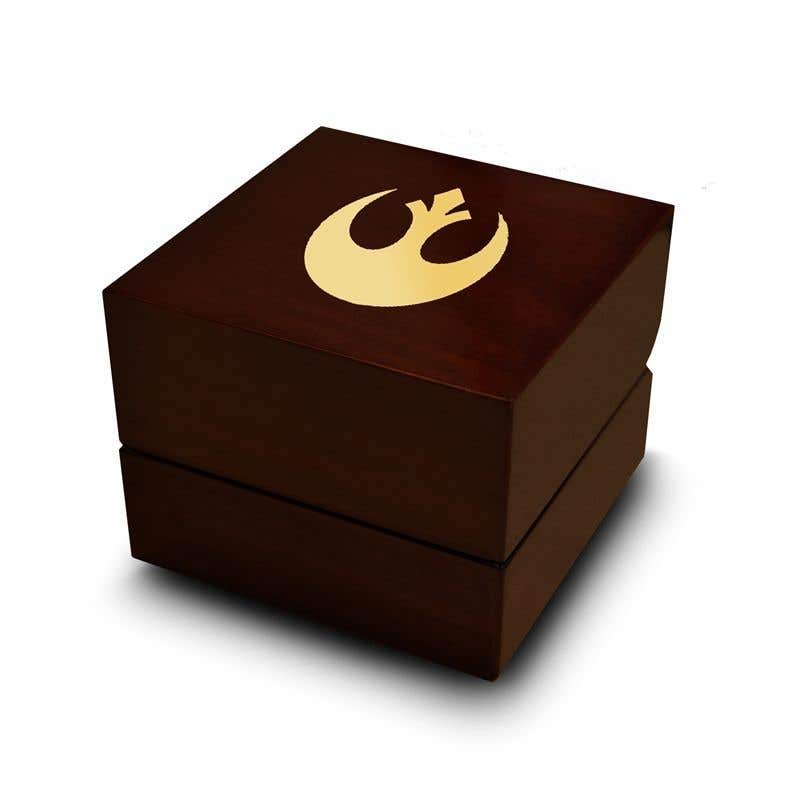 Rebel Alliance Star Wars Symbol Engraved Wood Ring Box Chocolate Dark Wood Personalized Wooden Wedding Ring Box- Sparkle & Jade-SparkleAndJade.com EWWB-3278