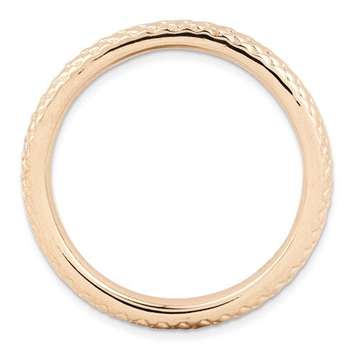 Rose Gold Over Sterling Silver Stackable Expressions Cable Patterned Ring- Sparkle & Jade-SparkleAndJade.com 