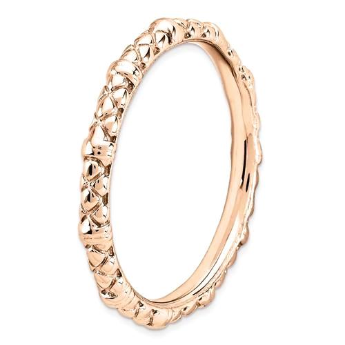 Rose Gold Sterling Silver Stackable Expressions Cable Design Ring- Sparkle & Jade-SparkleAndJade.com 