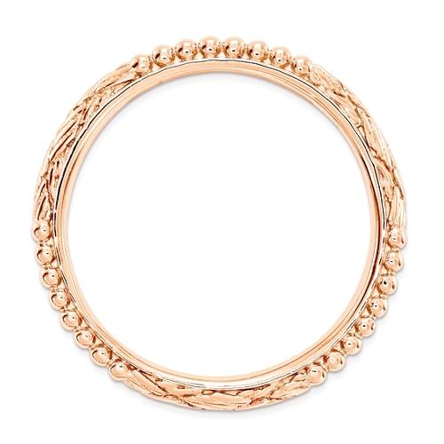 Rose Gold Sterling Silver Stackable Expressions Patterned Ring- Sparkle & Jade-SparkleAndJade.com 