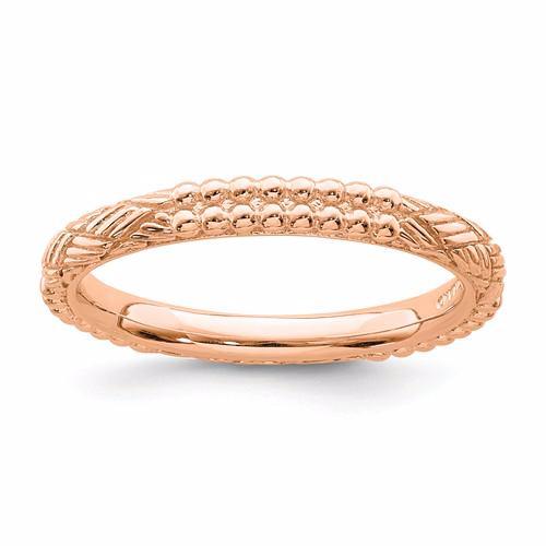 Rose Gold Sterling Silver Stackable Expressions Patterned Ring