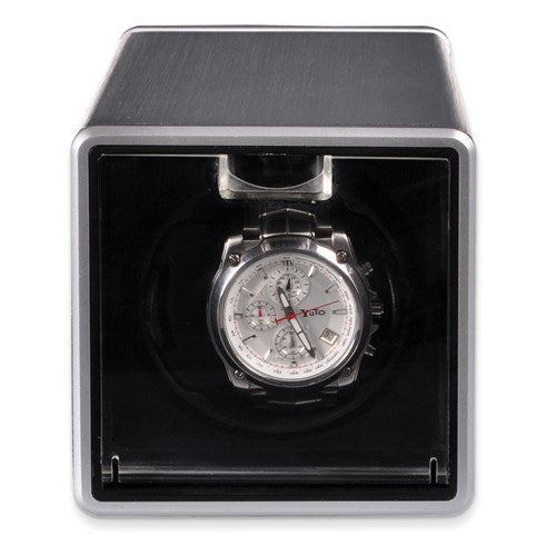 Rotations Silver Metal Single Watch Winder- Sparkle & Jade-SparkleAndJade.com GM8460